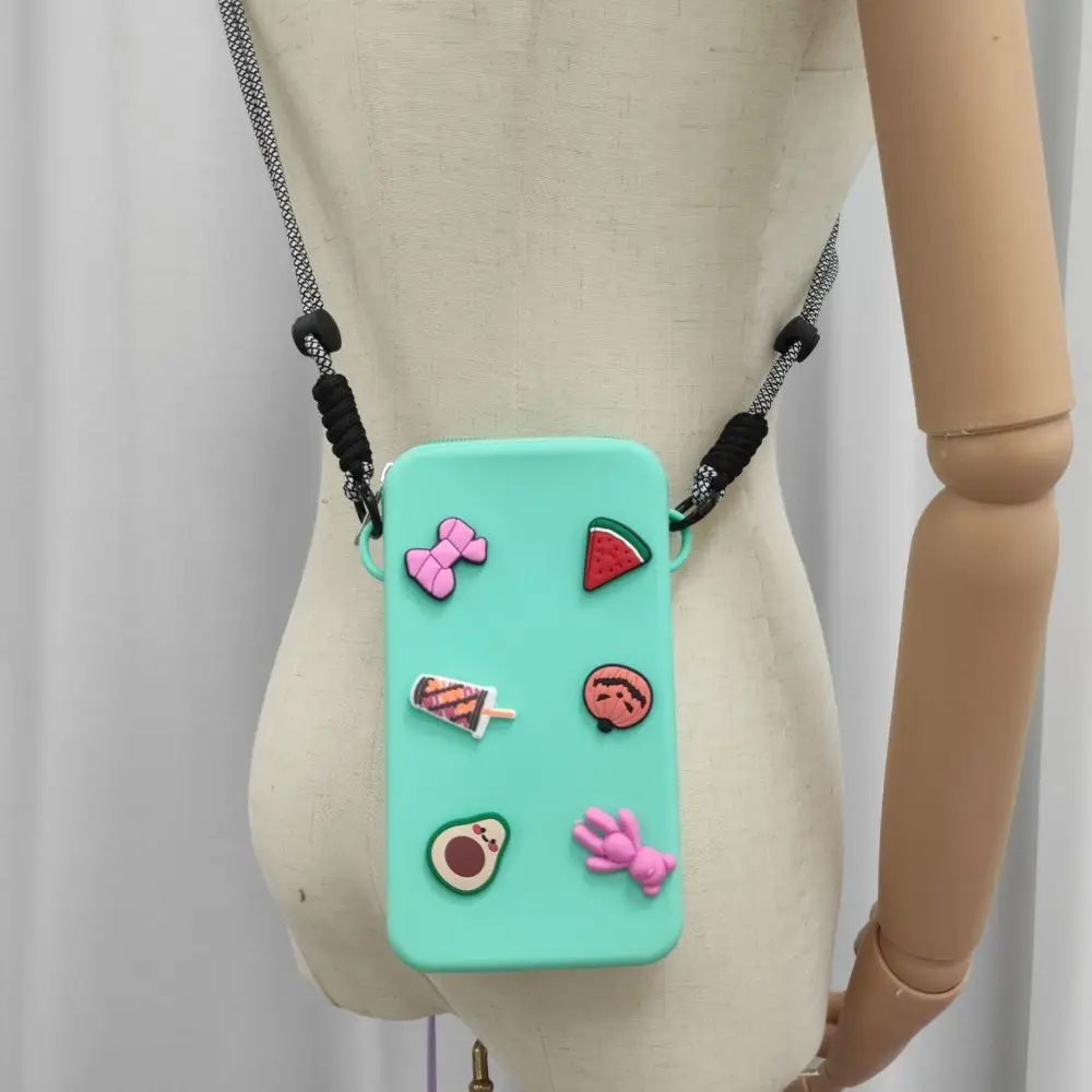 Cute Silicone Crossbody Bag Waterproof Zipper Travel Phone Bag Solid Color Large Capacity Coin Purse Cute Silicone Crossbody Bag Waterproof Zipper Travel Phone Bag Solid Color Large Capacity Coin Purse