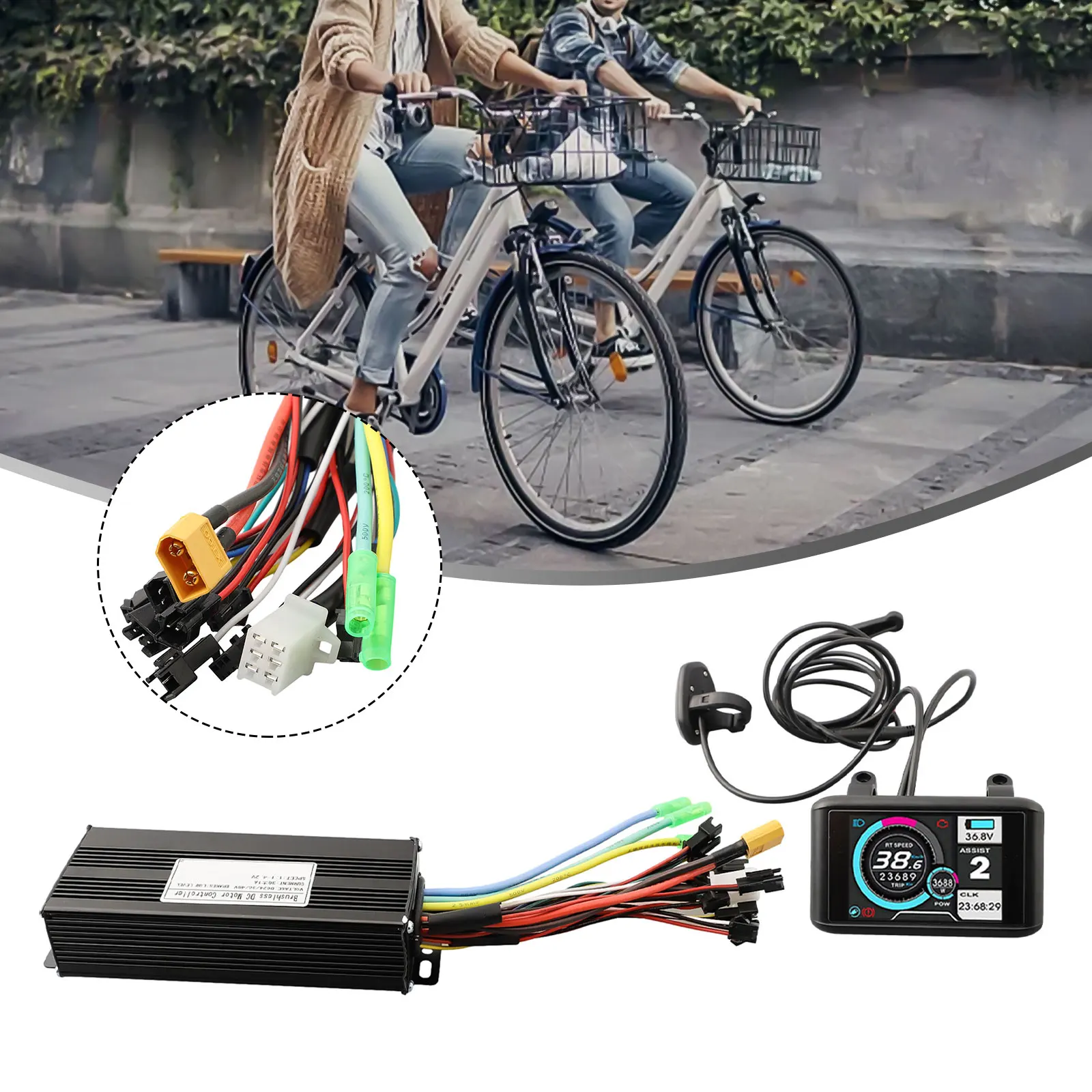 Electric Bike 24V-48V-750W-1000W 30A 3-Mode Sine Wave Controller With Ukc-1 LCD Outdoor Cycling Accessories Durable 1650mm
Electric Bike 24V-48V-750W-1000W 30A 3-Mode Sine Wave Controller With Ukc-1 LCD Outdoor Cycling Accessories Durable 1650mm
