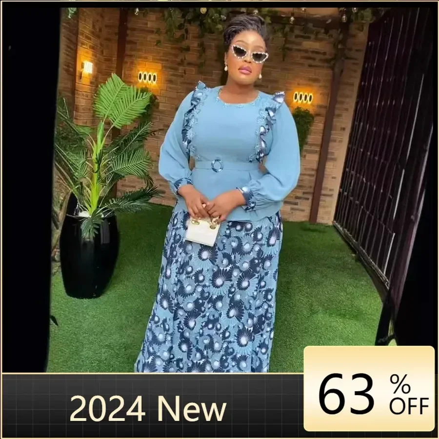 2024 African Clothes for Women 2 PCS Sets Tops Skirts Suits Ankara Gown Plus Size Wedding Party Matching Sets Outfits L-3XL
2024 African Clothes for Women 2 PCS Sets Tops Skirts Suits Ankara Gown Plus Size Wedding Party Matching Sets Outfits L-3XL