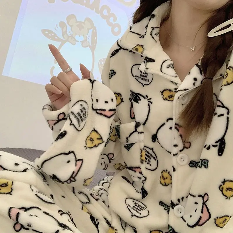 Новинка, милая Фланелевая пижама Sanrio, понравилось, Kuromi Mymelody Cinnamoroll, коралловый бархат, домашняя одежда, утепленный Рождественский подарок для девочки
Новинка, милая Фланелевая пижама Sanrio, понравилось, Kuromi Mymelody Cinnamoroll, коралловый бархат, домашняя одежда, утепленный Рождественский подарок для девочки