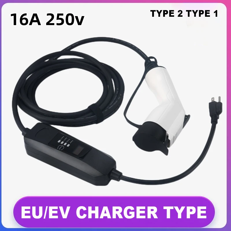 

3.5KW 16A 12V EU/EV Charger Type 2 Type 1 Electric Car Charger EVSE Charging Box IEC 62196 CEE Plug Electric Vehicle Charger