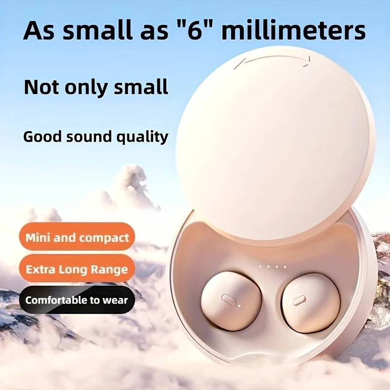 

2024 New Mini Wireless Bluetooth Headphone Invisible Sleep TWS Noise Cancelling Earbuds Multicolour Cute Earphone For Smartphone