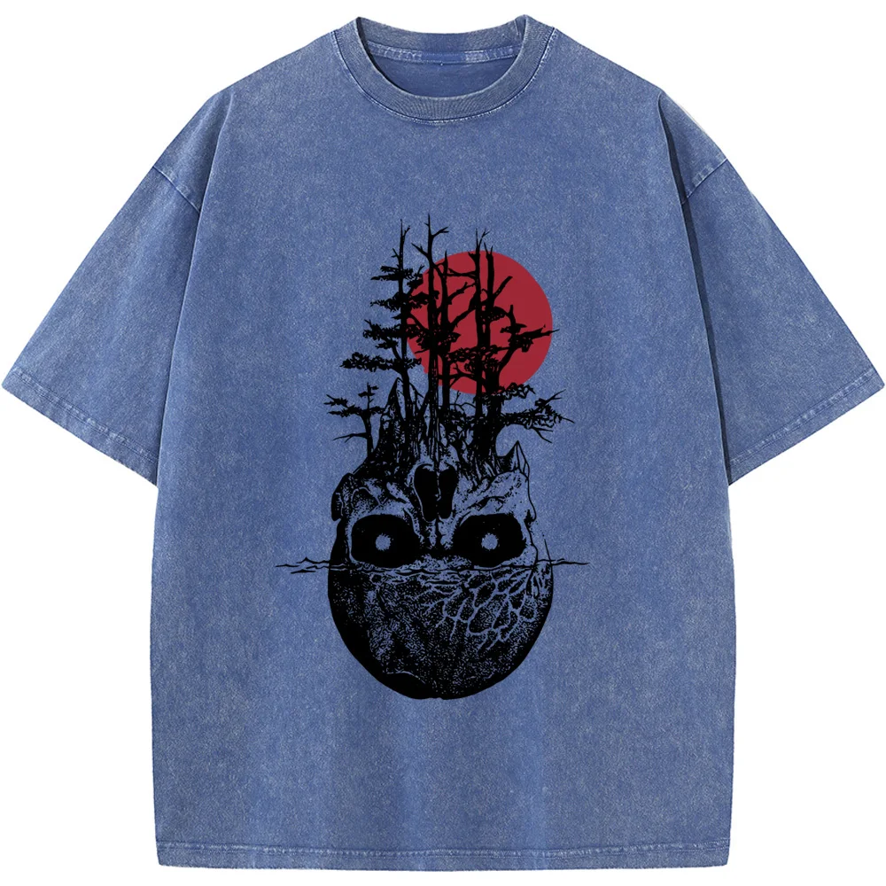 Men's Creative Skull Tree Graphic 230g Cotton O-Neck Washed T-Shirt Novelty Casual Loose Bleach T shirt Summer Bleached Tshirt
Men's Creative Skull Tree Graphic 230g Cotton O-Neck Washed T-Shirt Novelty Casual Loose Bleach T shirt Summer Bleached Tshirt