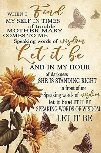 New Metal Tin Sign Sunflowers Iron Painting Let It Be Lyrics Poster Home Coffee Garden Garage Bathroom Club Bar Food Bar
New Metal Tin Sign Sunflowers Iron Painting Let It Be Lyrics Poster Home Coffee Garden Garage Bathroom Club Bar Food Bar