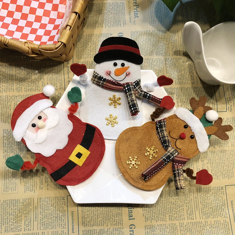 

Christmas Hotel Tableware Set Decoration Knife And Fork Bag Santa Claus Table Knife And Fork Set Home Holiday Decoration