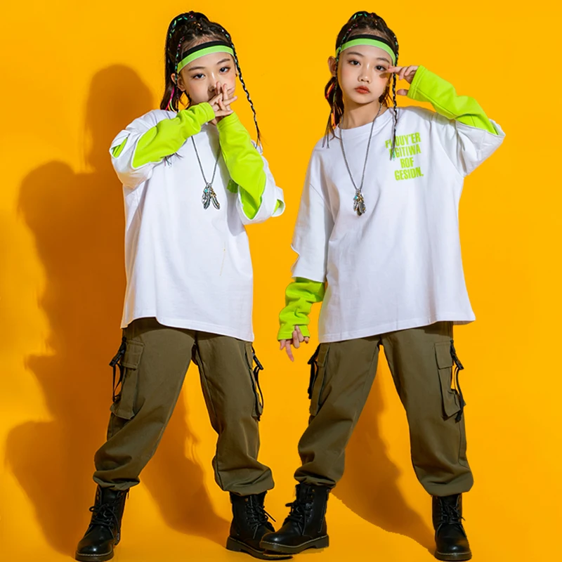 Kids Cool Hip Hop Clothing Girls Jazz Clothes T Shirt Pants Street Dance Stage Performance Costumes Stage Kpop Outfit SL7352 
Kids Cool Hip Hop Clothing Girls Jazz Clothes T Shirt Pants Street Dance Stage Performance Costumes Stage Kpop Outfit SL7352