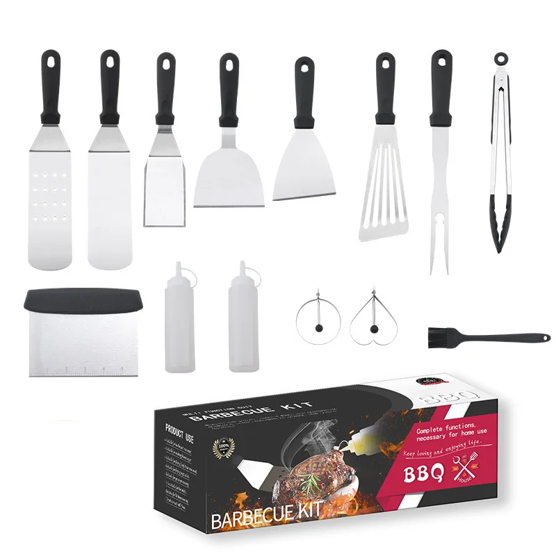 stainless steelbarbecue tools set cooking spatula grill spatula plate burning pot spatula BBQ combination grilling utensils 
stainless steelbarbecue tools set cooking spatula grill spatula plate burning pot spatula BBQ combination grilling utensils
