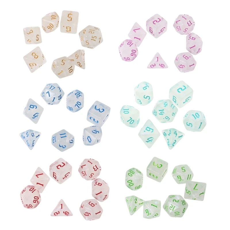 7pcs/Set Acrylic Polyhedral Dice Digital Dice For TRPG Board Game D4-D20
7pcs/Set Acrylic Polyhedral Dice Digital Dice For TRPG Board Game D4-D20