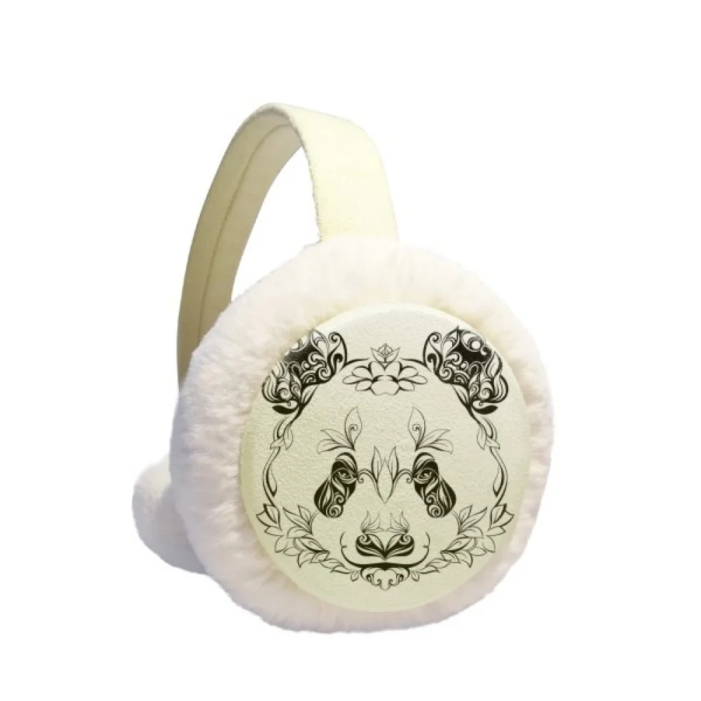 

Fluffy Giant Panda Animal Portrait Winter Ear Warmer Cable Knit Furry Fleece Earmuff Outdoor