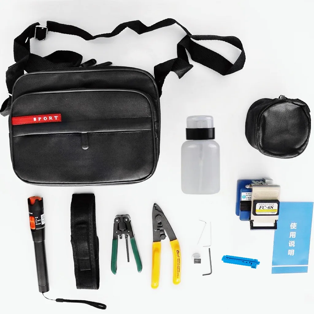 FTTH Fiber Optic Tool Kit 10pcs/set FC-6S Cleaver 10mw Visual Fault Locator CFS-3 Laser pointe
FTTH Fiber Optic Tool Kit 10pcs/set FC-6S Cleaver 10mw Visual Fault Locator CFS-3 Laser pointe