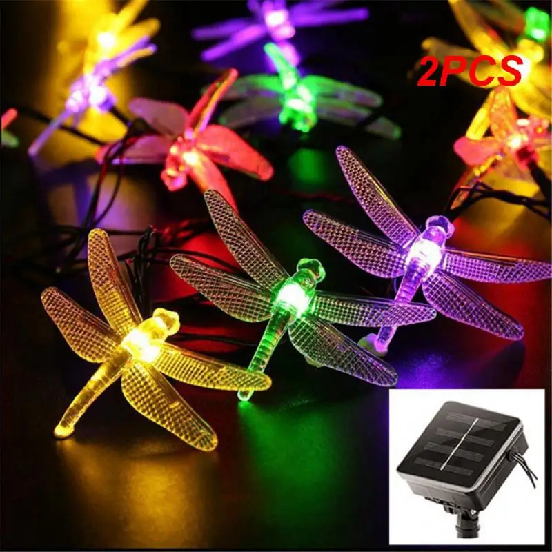 

2PCS Solar Dragonfly Lights String Waterproof Solar Fairy Lamps For Xmas Party Garden Patio Christmas Decor Outdoor Solar