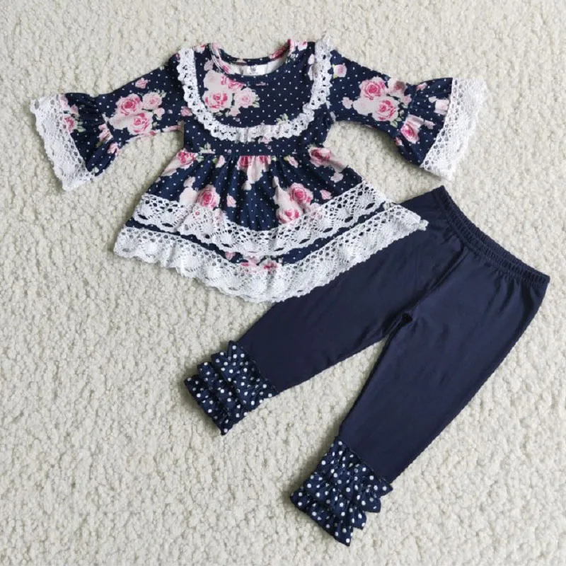 Baby Girls Summer Hot Sale High Quality White Lace Floral Dark Blue Skirt Pants Set Set Wholesale Boutique Children Clothes
Baby Girls Summer Hot Sale High Quality White Lace Floral Dark Blue Skirt Pants Set Set Wholesale Boutique Children Clothes