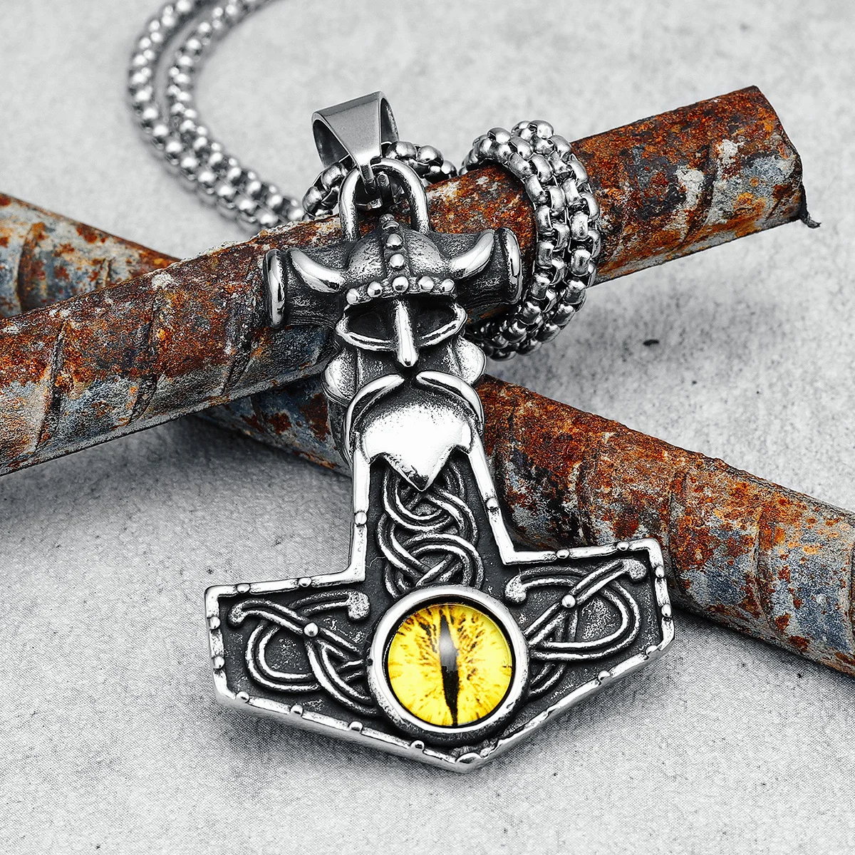 Viking Odin Eye Pendant Necklace 316L Stainless Steel Norse Mythology Hammer Men Chain Rock Punk for Boyfriend Male Jewelry Gift
Viking Odin Eye Pendant Necklace 316L Stainless Steel Norse Mythology Hammer Men Chain Rock Punk for Boyfriend Male Jewelry Gift