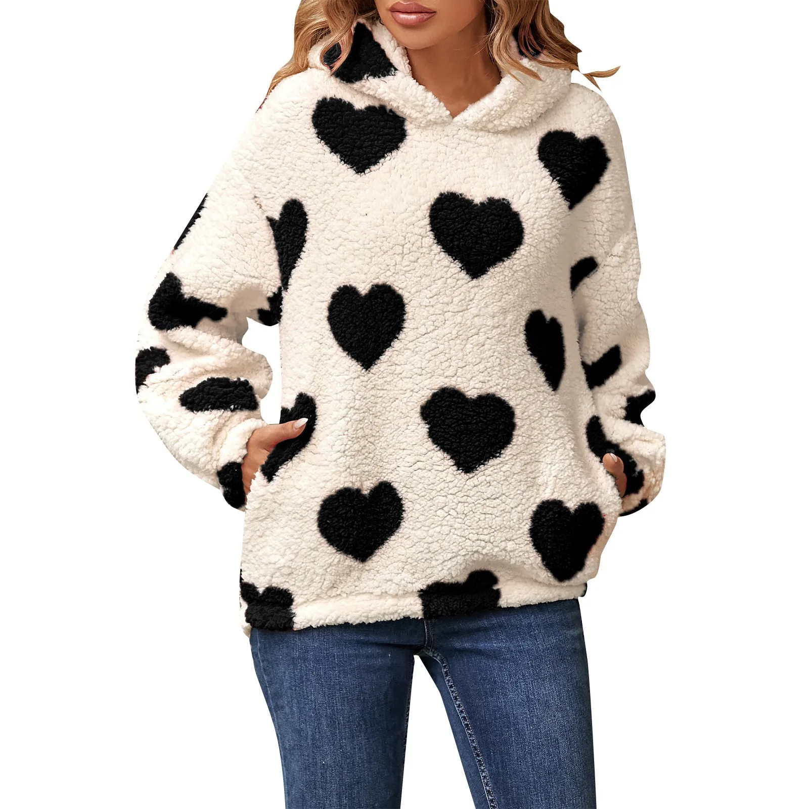 Women's Autumn And Winter New h Hooded Heart Printed Pullover Sweater Baggy Sweatshirt Women
Women's Autumn And Winter New h Hooded Heart Printed Pullover Sweater Baggy Sweatshirt Women