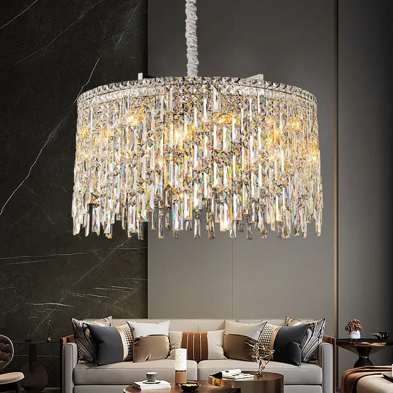 Led Crystal Chandelier For Living Room Gold Chrome Design Hanging Lamp Luxury Home Decor Lighting Fixture Round Bedroom Lustre
Led Crystal Chandelier For Living Room Gold Chrome Design Hanging Lamp Luxury Home Decor Lighting Fixture Round Bedroom Lustre