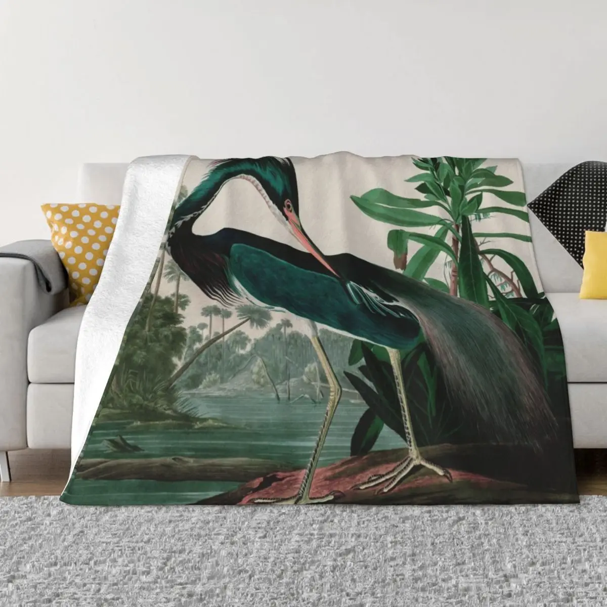 

Louisiana Heron Birds of America Audubon Illustration Bird Lovers Gift Throw Blanket Loose Blanket christmas decoration