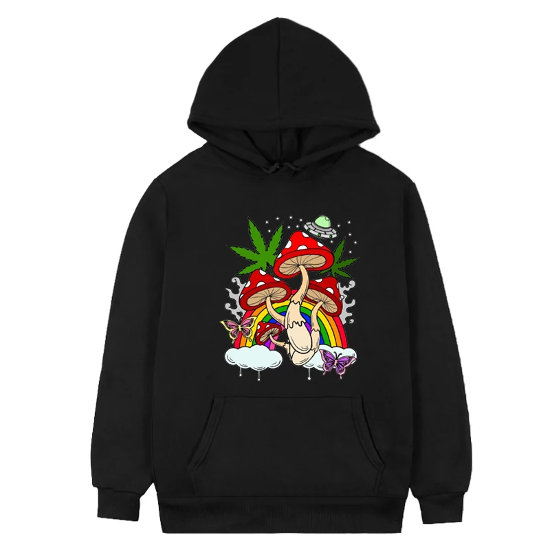 

Magic Mushrooms rainbow hoodie Cartoon Animation Y2K Style Comfortable Sweaters Are Available In Various Colors and Sizes