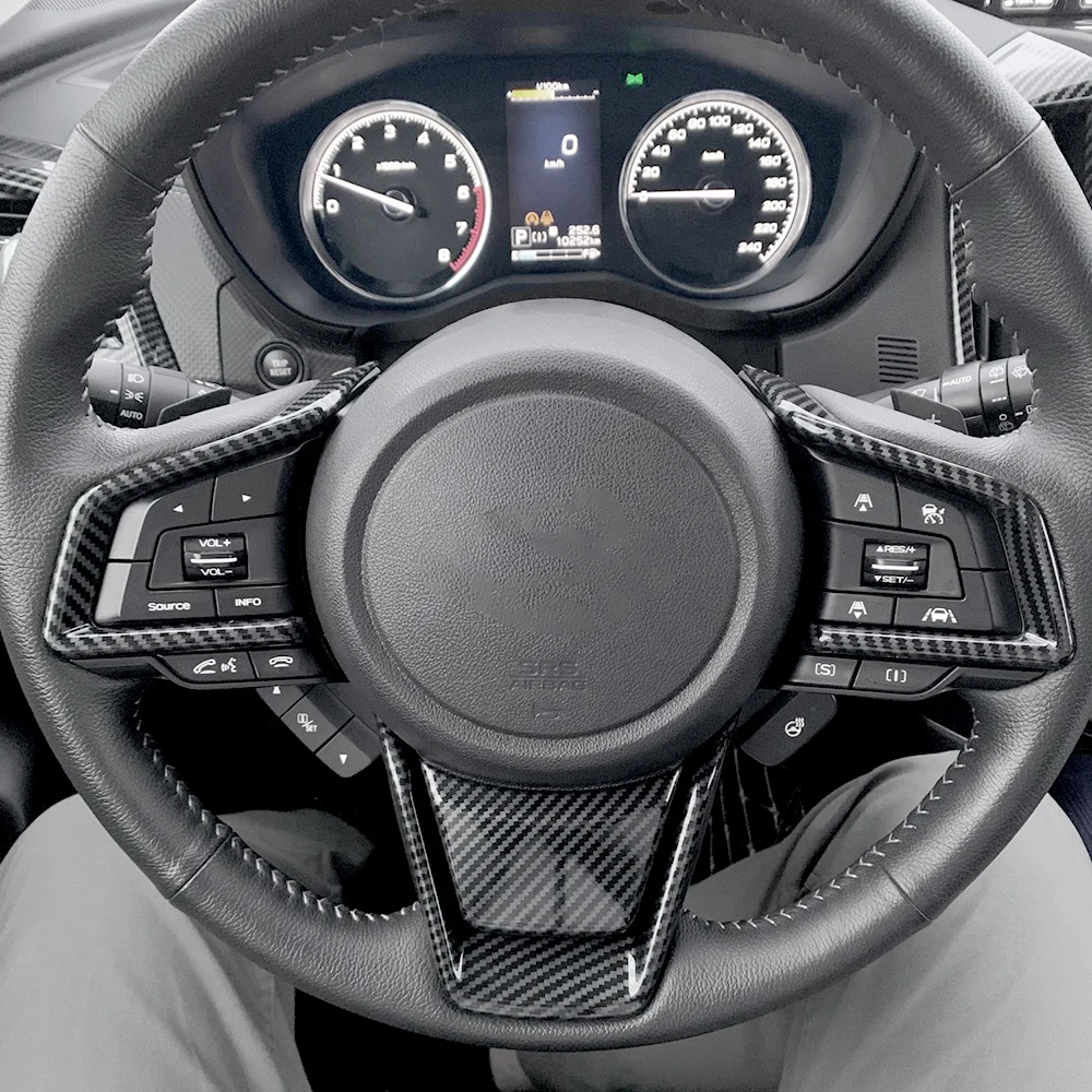 

2019-2022 For Subaru Forester Steering Wheel Panel Cover Trim Carbon Fiber-Look