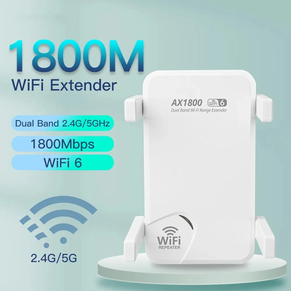NEW WiFi6 AX1800 Wireless Repeater Dual Band 2.4G/5GHz Gigabit Wireless Extender Wi-Fi6 Long Range Signal Expansion Booster Home
NEW WiFi6 AX1800 Wireless Repeater Dual Band 2.4G/5GHz Gigabit Wireless Extender Wi-Fi6 Long Range Signal Expansion Booster Home