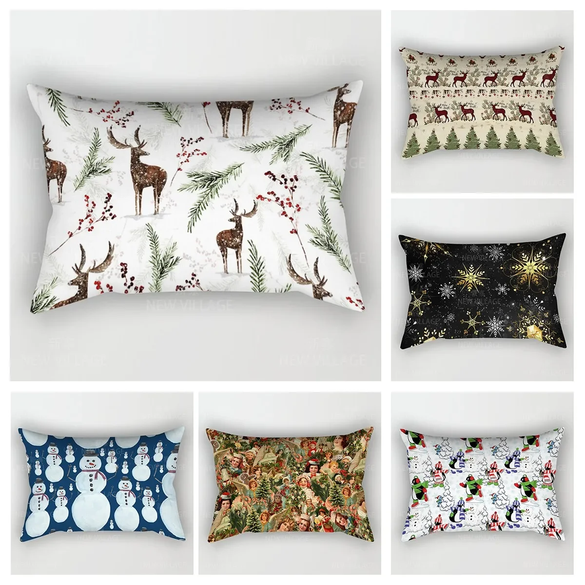 

Christmas series pillowcase, sofa cushion cover, home holiday celebration decoration pillowcase, customizable 30x50, 40x60