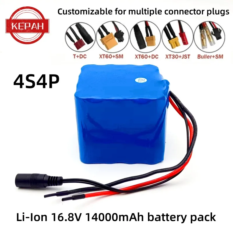 4S4P 16.8V 14000mAh 18650 Li-iom Battery Pack with 5A BMS for Night Fishing Lamp Heater Miner's Lamp Amplifier Etc
4S4P 16.8V 14000mAh 18650 Li-iom Battery Pack with 5A BMS for Night Fishing Lamp Heater Miner's Lamp Amplifier Etc