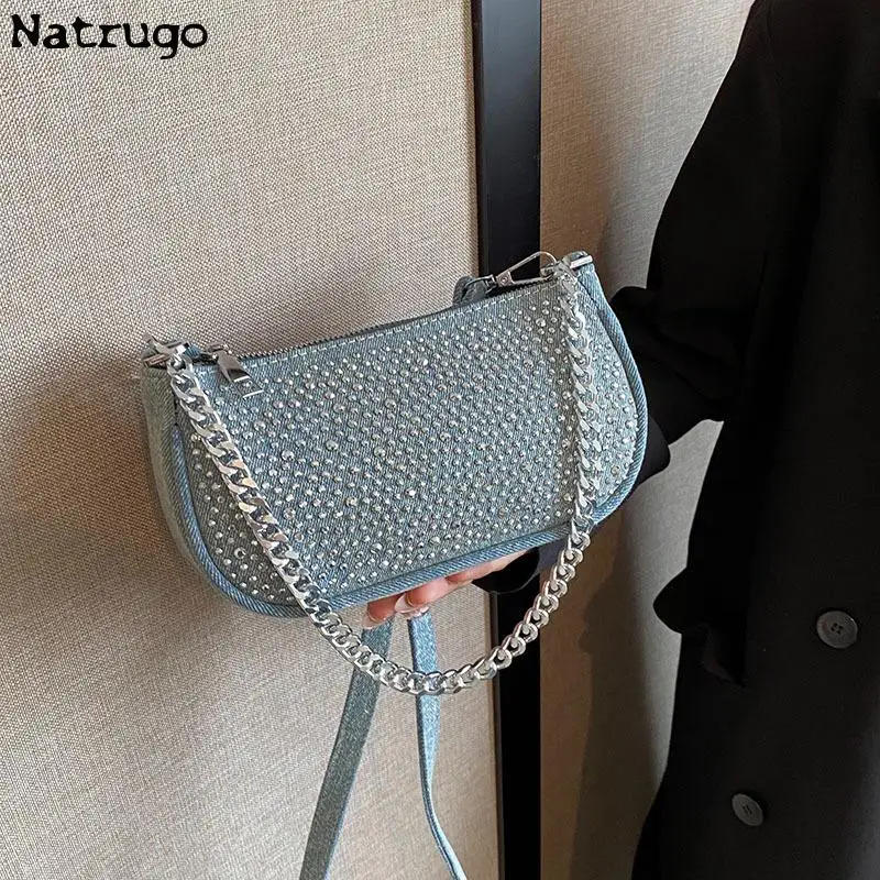 Luxurious Shiny Women Denim Bags Ladies Tote Bag Fashion Handbag Designer Shoulder Bag With Diamond Crossbody Messenger Bag
Luxurious Shiny Women Denim Bags Ladies Tote Bag Fashion Handbag Designer Shoulder Bag With Diamond Crossbody Messenger Bag
