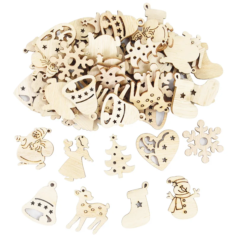 50pcs Christmas Natural Wooden Chips Santa Claus Snowman Snowflake Wood Pendant Xmas Tree Hanging Ornaments Home Decor Kids Gift
50pcs Christmas Natural Wooden Chips Santa Claus Snowman Snowflake Wood Pendant Xmas Tree Hanging Ornaments Home Decor Kids Gift