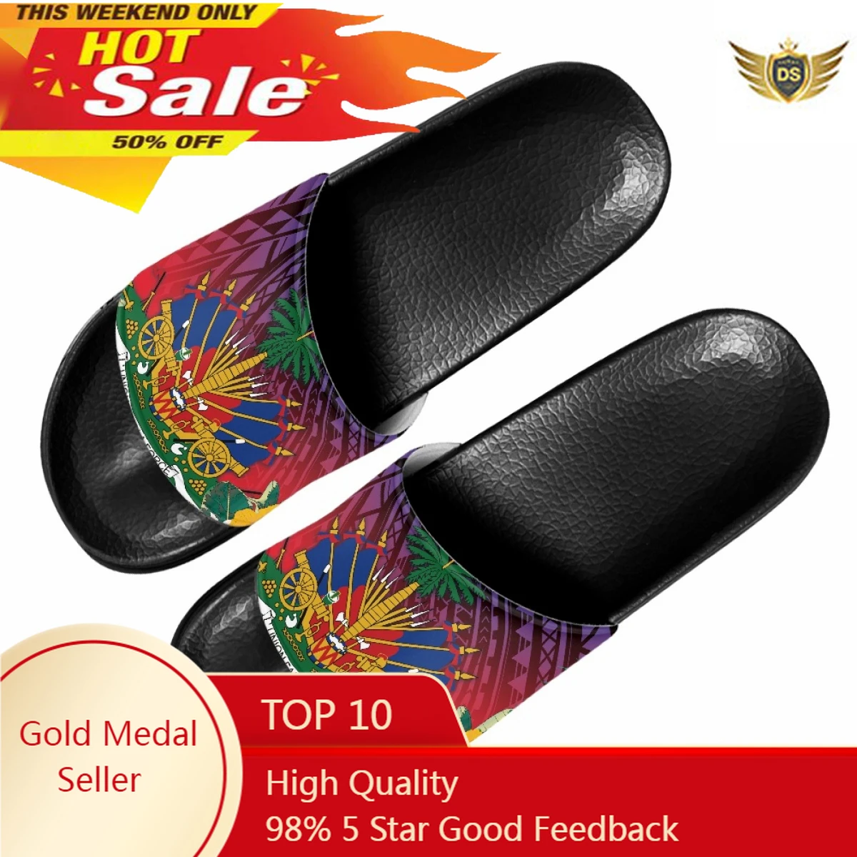 Fashion Women's Casual Outdoor Sandals New Hot Polynesian Wind Haitian Flag Print Slippers Indoor Non-slip Slip On
Fashion Women's Casual Outdoor Sandals New Hot Polynesian Wind Haitian Flag Print Slippers Indoor Non-slip Slip On