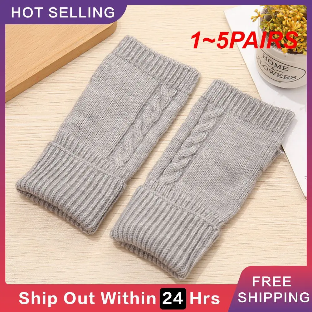 

1~5PAIRS Woolen Gloves Jacquard Cashmere Fingerless Gloves Clothing Accessories Highly Rated Knitted Gloves Fashion Versatile