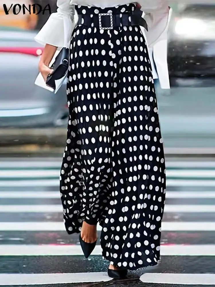 VONDA Bohemian Long Trousers 2024 Women Spring High Elastic Waist Polka Dot Ruffled Casual Loose Wide Leg Pants Streetwear Femme
VONDA Bohemian Long Trousers 2024 Women Spring High Elastic Waist Polka Dot Ruffled Casual Loose Wide Leg Pants Streetwear Femme