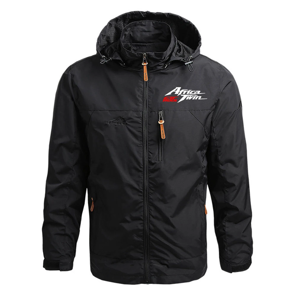 

Africa Twin Crf 1000 L Crf1000 New Men Spring Autumn Solid Color Thin Casual Hooded Fashion Zipper Simplicity Trench Coat