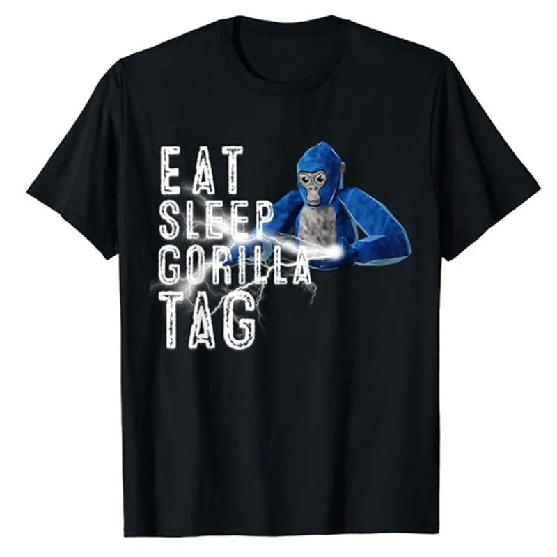 

Funny Eat Sleep Gorilla Tag, Gorilla VR Gamer for Kid Adults T-Shirt Video Game Lover Life Style Graphic Outfit Humor Saying Tee