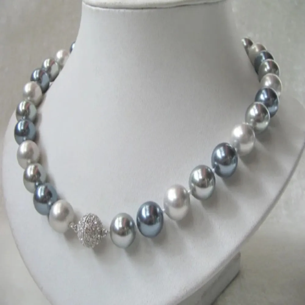 Hand knotted classic wedding necklace 12mm grey black white shell pearl fashion jewelry 18inch
Hand knotted classic wedding necklace 12mm grey black white shell pearl fashion jewelry 18inch