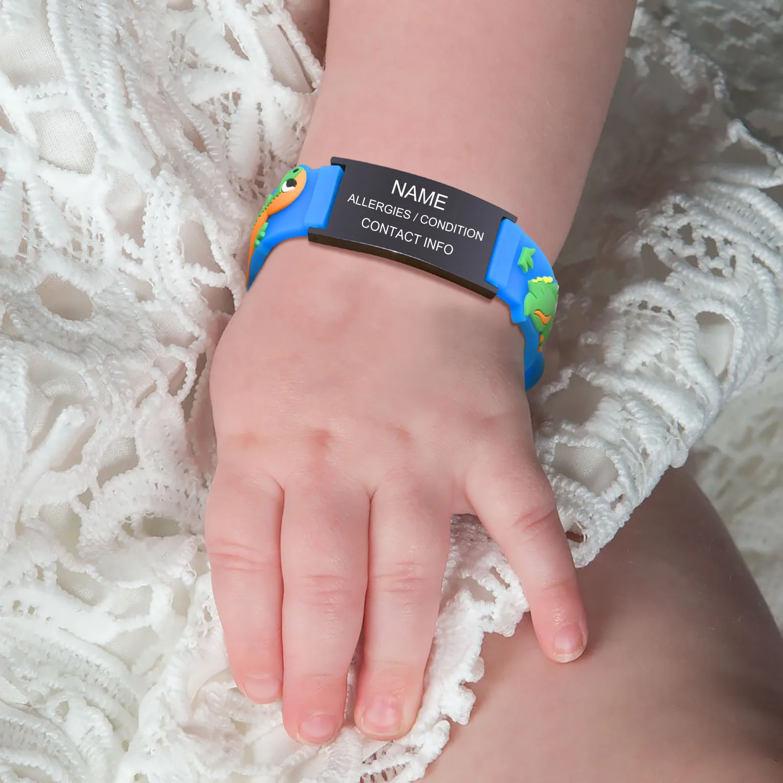 

Free Engraving Personalized Medical Alert ID Kids Bracelet, Safty Silicone Custom ICE Bracelet For Child Baby Girl Boy