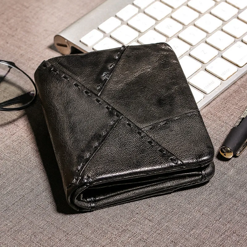 Fashion stitching design high quality genuine leather men's women's short wallets casual luxury sheepskin RFID coin purse female
Fashion stitching design high quality genuine leather men's women's short wallets casual luxury sheepskin RFID coin purse female