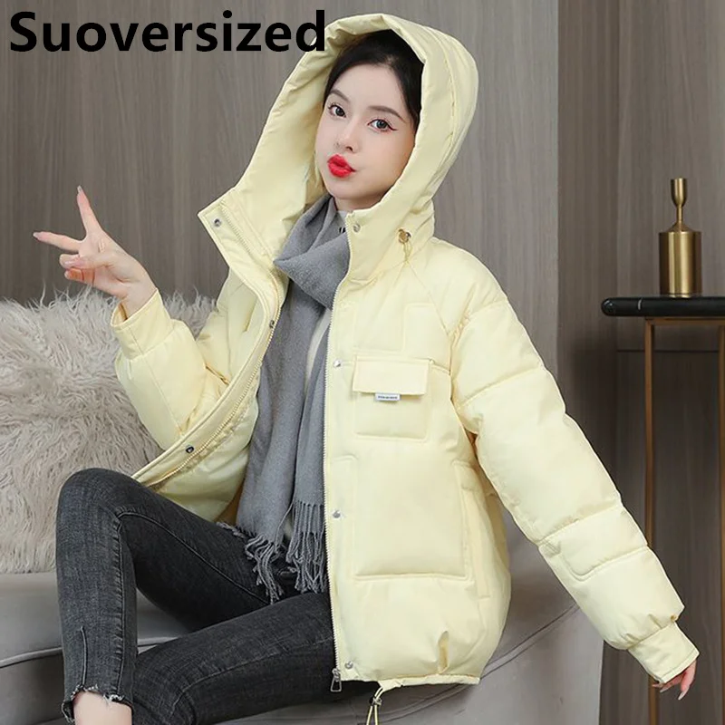 Women's Hooded Thicken Cotton Padded Parkas Winter New 2022 White Warm Windproof Jackets Oversized Loose Korean Casual Outwear 
Women's Hooded Thicken Cotton Padded Parkas Winter New 2022 White Warm Windproof Jackets Oversized Loose Korean Casual Outwear