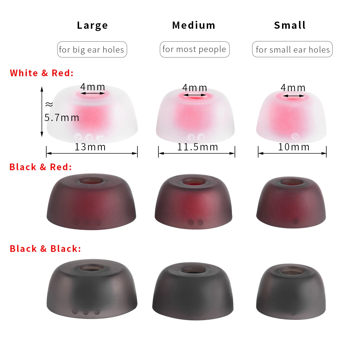 6Pcs Silicone Ear Tips for Xiaomi Redmi Buds 3 Pro TWS Eartips for Redmi Airdots 3 Pro Earbuds Tips TWS Earplugs Earphone 4-5mm 6Pcs Silicone Ear Tips for Xiaomi Redmi Buds 3 Pro TWS Eartips for Redmi Airdots 3 Pro Earbuds Tips TWS Earplugs Earphone 4-5mm