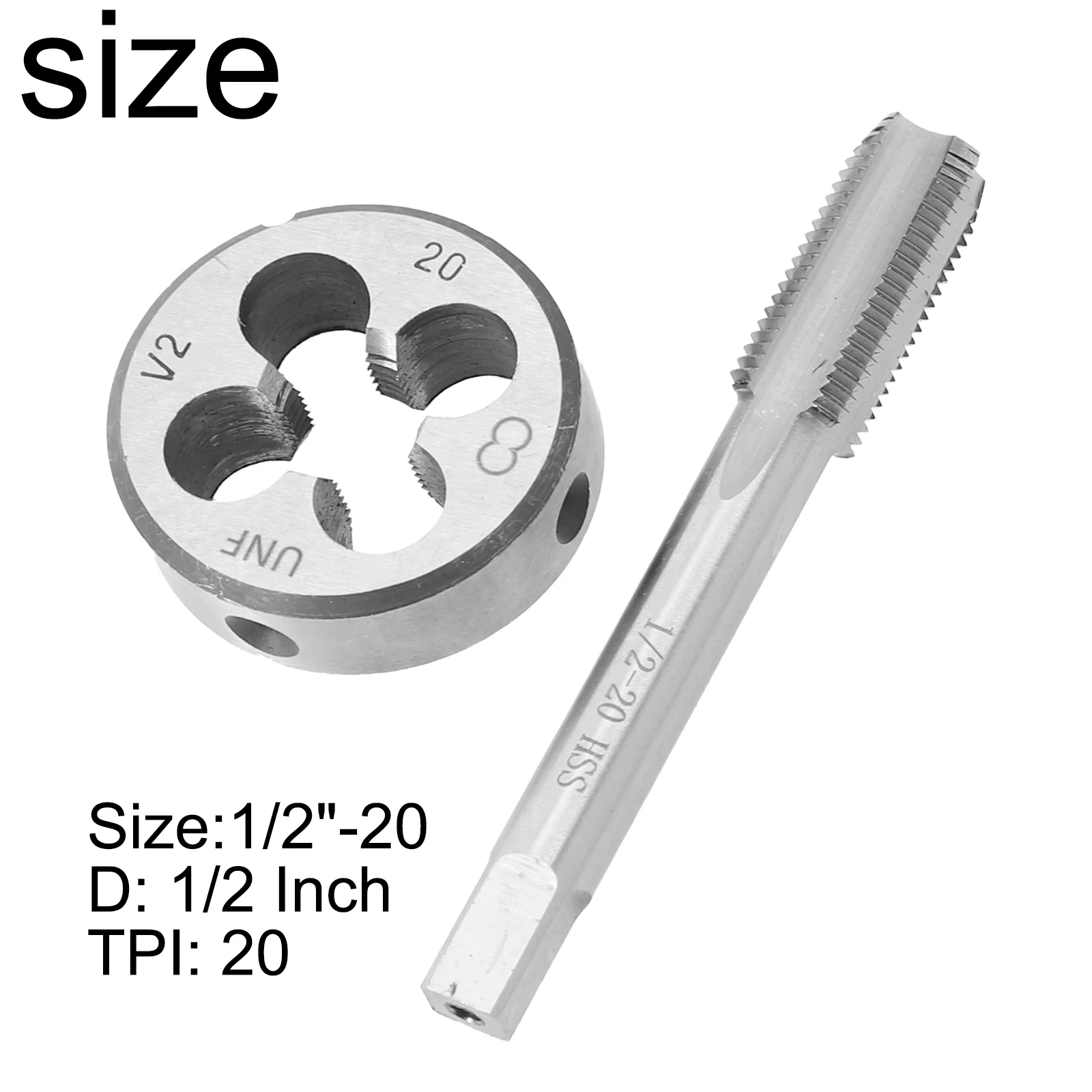 UNF Die Kit 1/2-20 UNF Tap Workshop High Speed Steel Model 1/2-20 UNF Right Hand Round Handle 1Set For Muzzle Work
UNF Die Kit 1/2-20 UNF Tap Workshop High Speed Steel Model 1/2-20 UNF Right Hand Round Handle 1Set For Muzzle Work