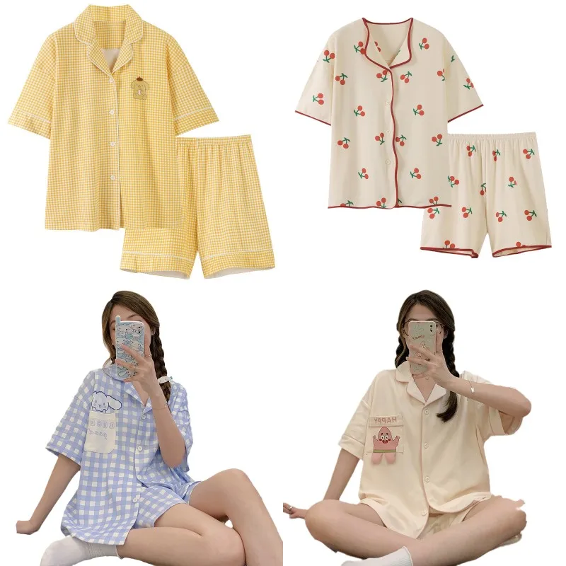 Kawaii Cinnamoroll Pom Purin Sanrio летние шорты Пижама Аниме милая девочка Хлопок Свободный Повседневный комфортный Женский комплект домашней одежды
Kawaii Cinnamoroll Pom Purin Sanrio летние шорты Пижама Аниме милая девочка Хлопок Свободный Повседневный комфортный Женский комплект домашней одежды