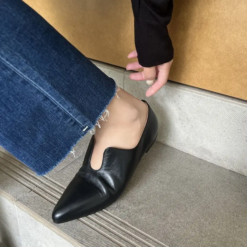 Woman Flat Shoes Pointed Toe Spring Autumn Slip On Shoes On Low Heels French Style Daily Simple Shoes Cowhide Simple Flats
Woman Flat Shoes Pointed Toe Spring Autumn Slip On Shoes On Low Heels French Style Daily Simple Shoes Cowhide Simple Flats