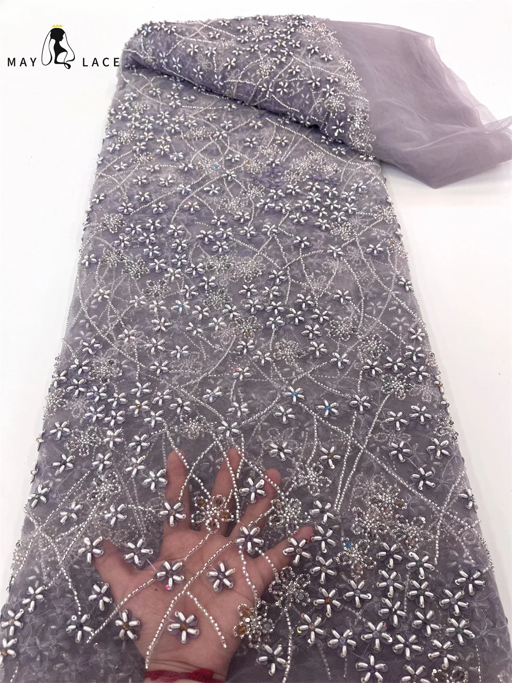 May Lace African Sequins Lace Fabric 5 Yards 2023 High Quality Embroidered Frenc Groom Mesh Lace Nigerian Lace For Wedding Dress
May Lace African Sequins Lace Fabric 5 Yards 2023 High Quality Embroidered Frenc Groom Mesh Lace Nigerian Lace For Wedding Dress