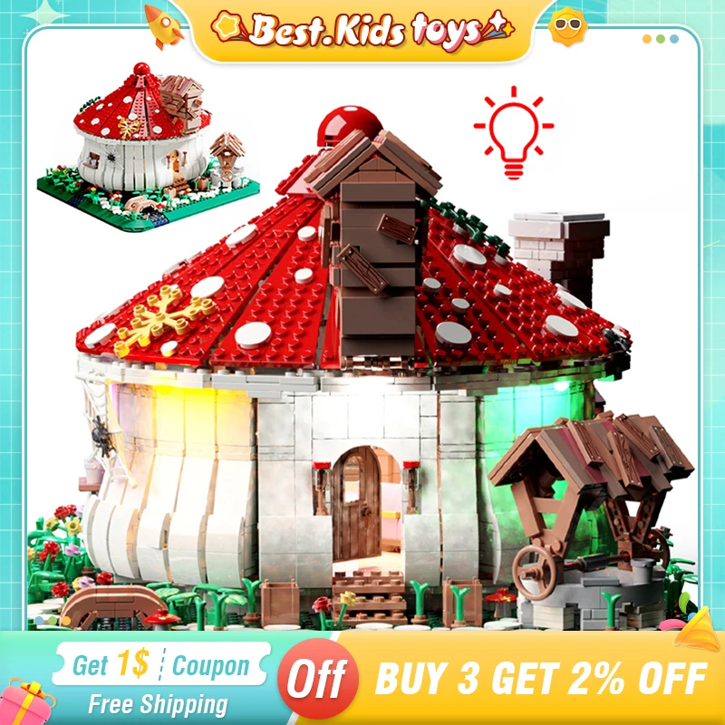 Mushroom House Building Blocks With Lights Education Kids Toys For Girls MOC Model Bricks DIY Street View Series Children Gifts
Mushroom House Building Blocks With Lights Education Kids Toys For Girls MOC Model Bricks DIY Street View Series Children Gifts