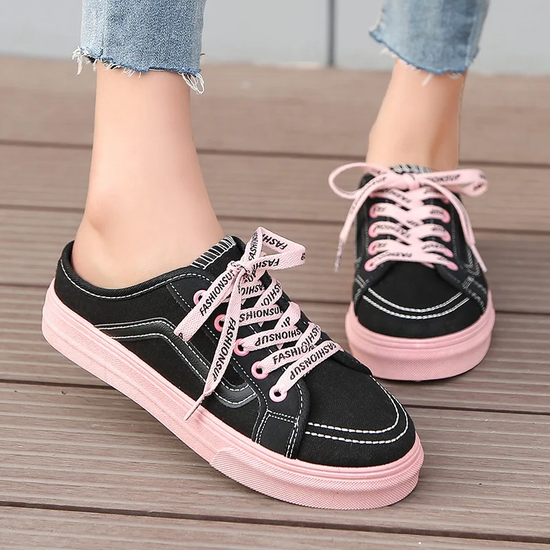 Canvas Shoes for Women 2024 Summer Lace-up Women's Casual Shoes Half Support One Pedal Woman Loafers Shoes Without Heel Cover
Canvas Shoes for Women 2024 Summer Lace-up Women's Casual Shoes Half Support One Pedal Woman Loafers Shoes Without Heel Cover