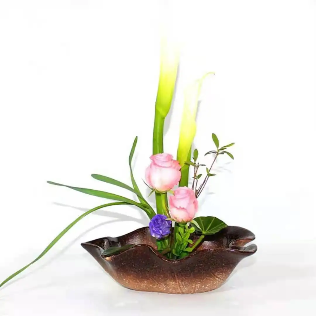 Японский Стиль Цветочная композиция Керамика Цветочная тарелка Винтаж Настольный декоративный украшения цветочный горшок в виде листка лотоса стильные вазы 
Японский Стиль Цветочная композиция Керамика Цветочная тарелка Винтаж Настольный декоративный украшения цветочный горшок в виде листка лотоса стильные вазы