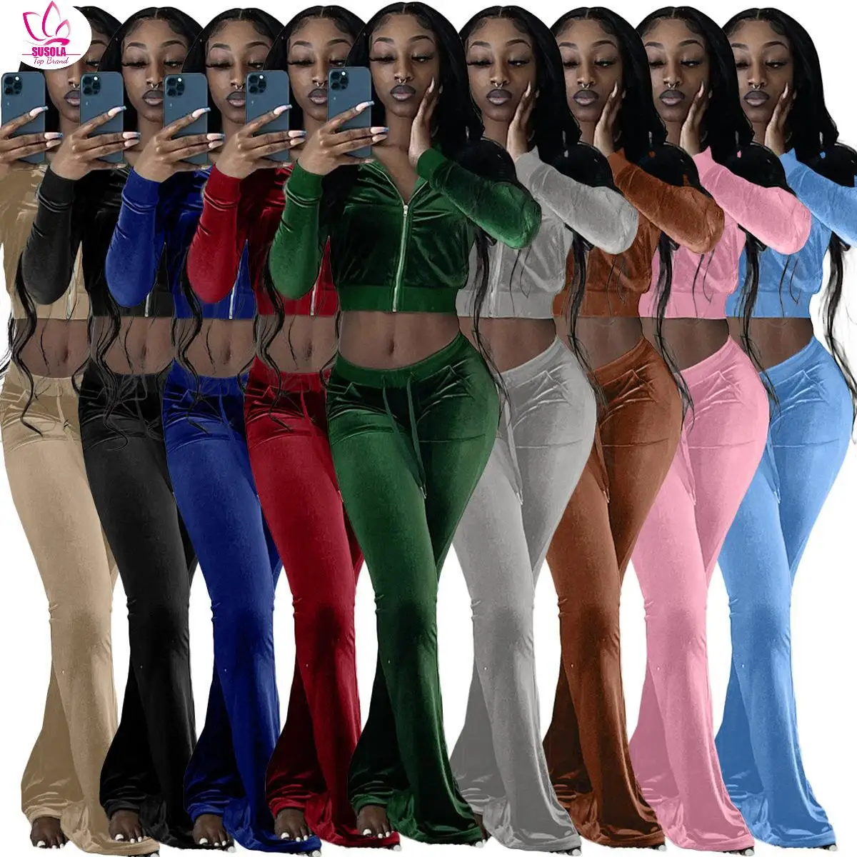 SUSOLA Autumn Winter Women Outdoor Casual Sports Solid Velvet Two Piece Set Top and Pants Tracksuit Sweatsuit Outfits
SUSOLA Autumn Winter Women Outdoor Casual Sports Solid Velvet Two Piece Set Top and Pants Tracksuit Sweatsuit Outfits