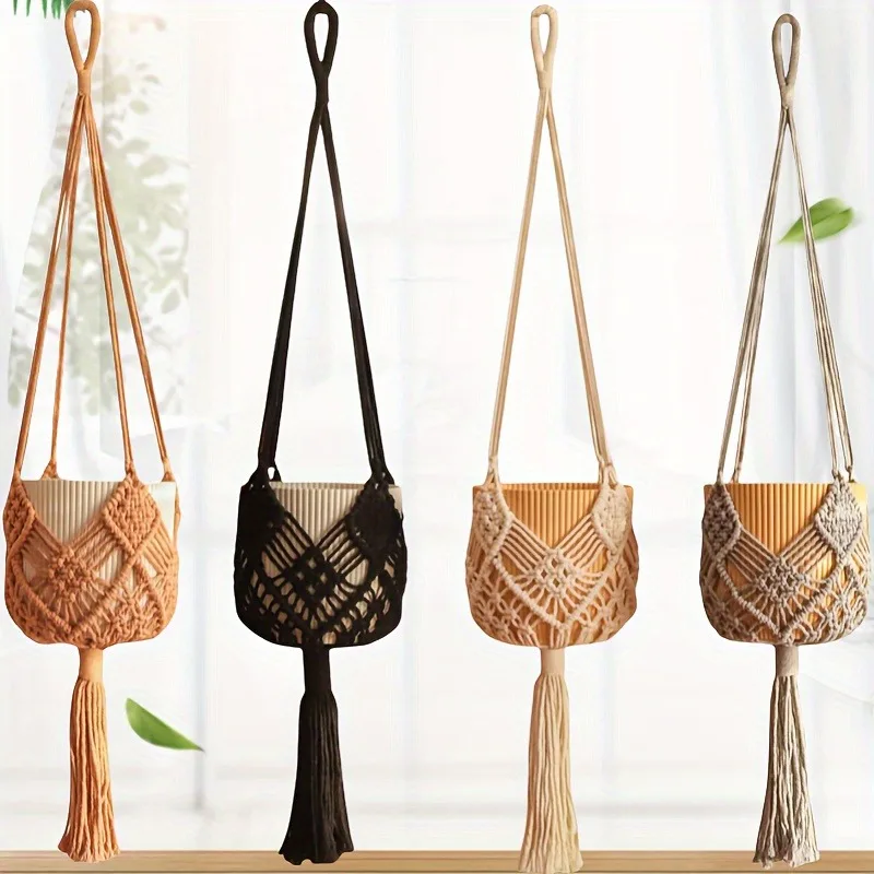 Boho Cotton Macrame Plant Hanger with Net Basket 6 S0fa0da908e4f462f9a87e4a74780861cM