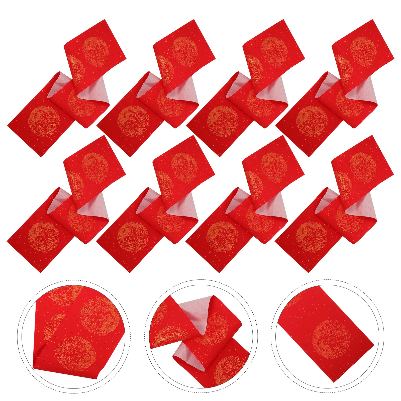 

5 Sets Couplet Paper Red Construction Calligraphy Character Writing Blank Rice Spring Festival