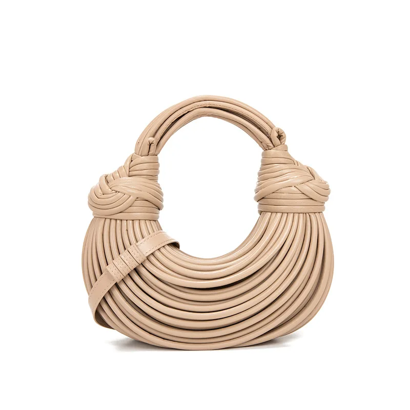 

Handbags for Women 2023 New Gold Luxury Designer Brand Handwoven Noodle Bags Rope Knotted Pulled Hobo Silver Evening Clutch Chic