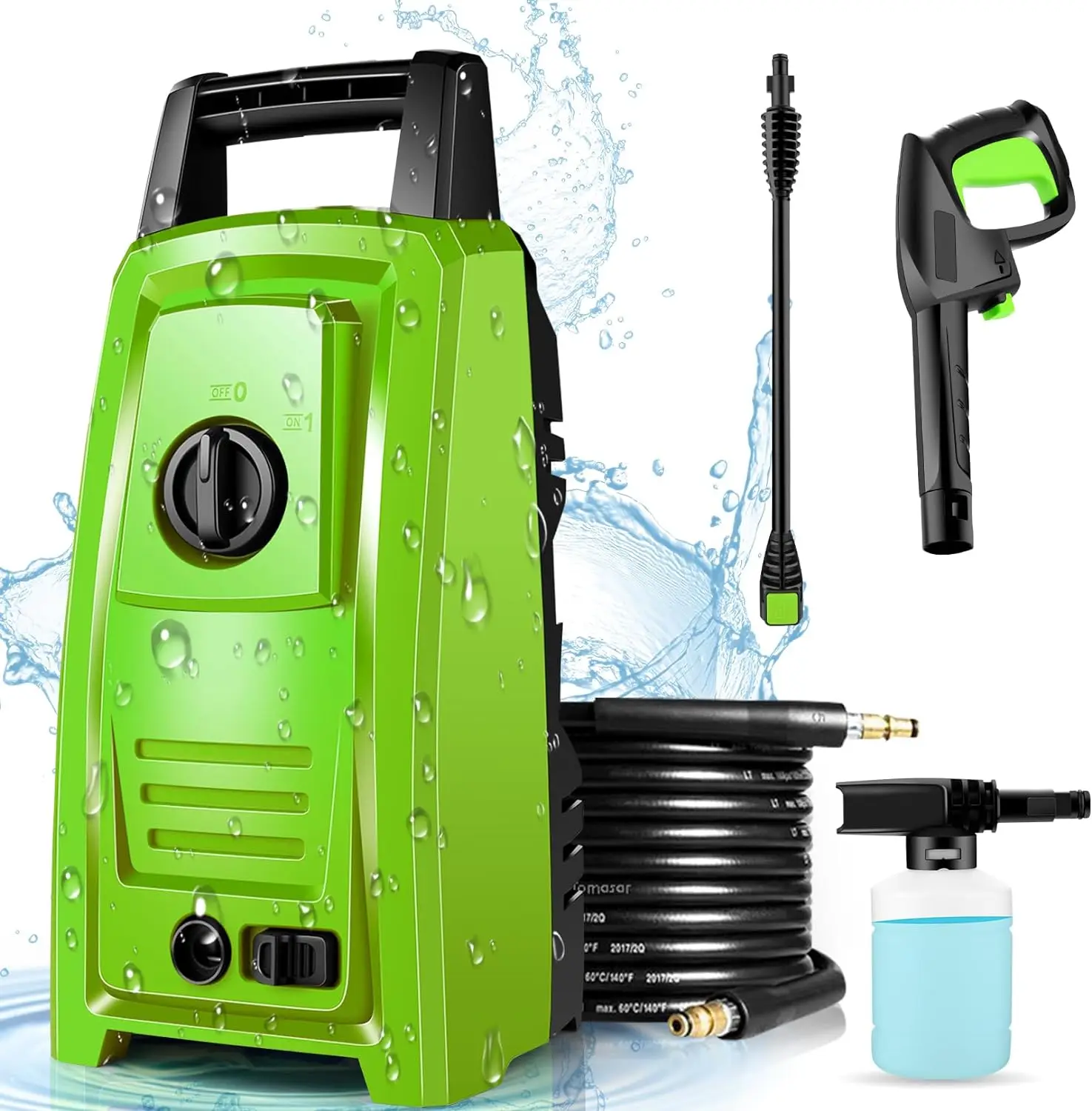 

Electric Pressure Washer 3600PSI 1800W Washer 2.2GPM 5 Nozzles for Cars Driveways Fences Patios