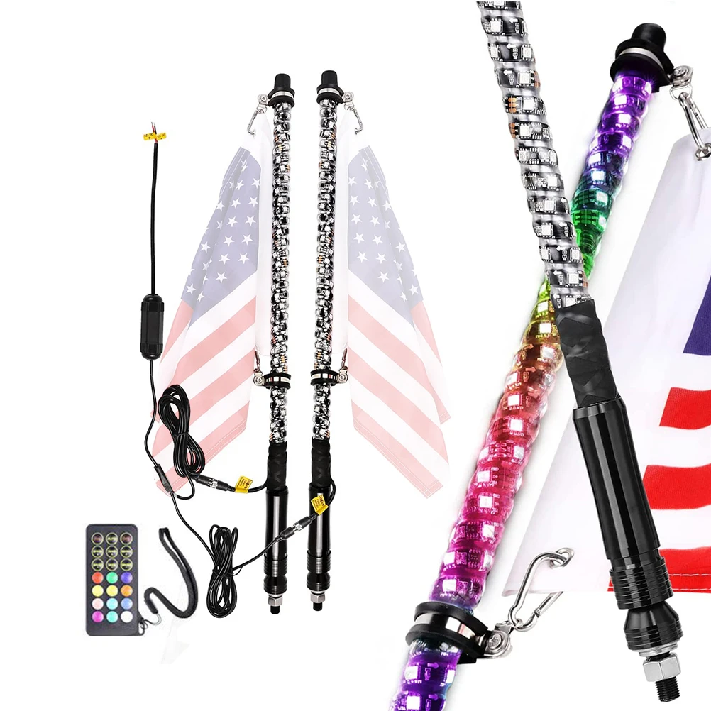 2 Pcs 60cm 2FT RGB Spiral Lighted Whip with Remote Control for Car UTV ATV Off Road Polaris RZR 4 Wheeler Buggy Dune
2 Pcs 60cm 2FT RGB Spiral Lighted Whip with Remote Control for Car UTV ATV Off Road Polaris RZR 4 Wheeler Buggy Dune